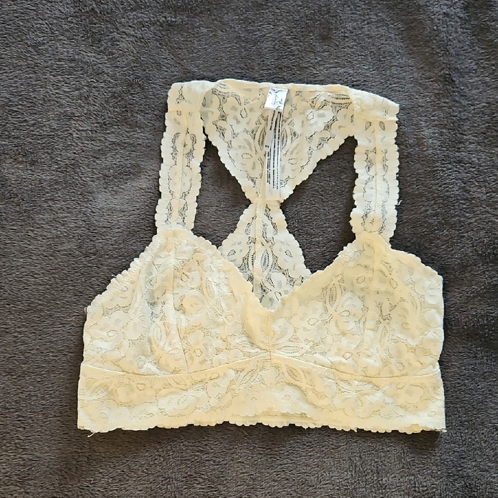 Free People Lace Bandeau in Cream
